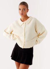 Dorian Button Knit Sweater - Ivory