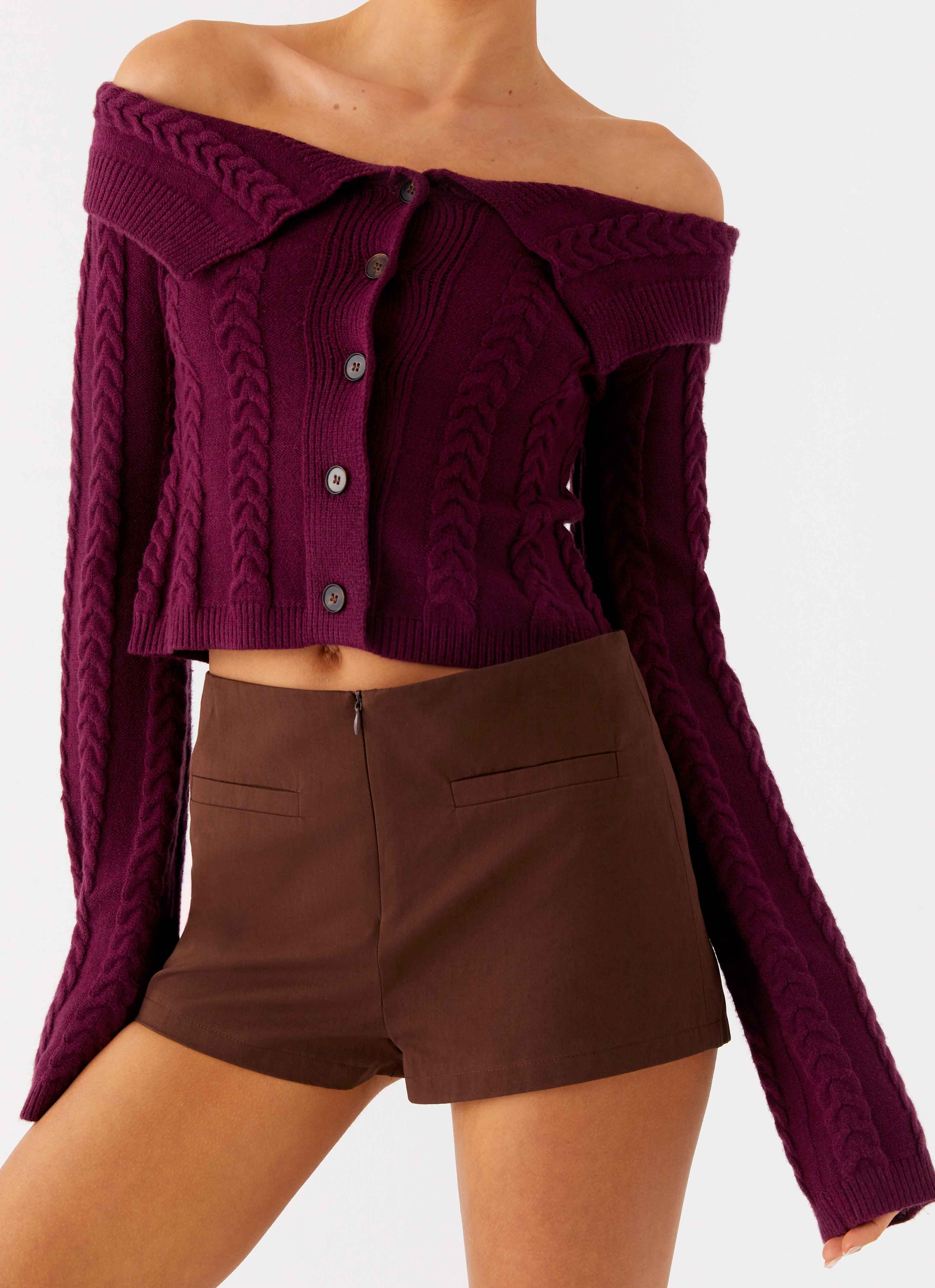 All Hours Cable Knit - Plum